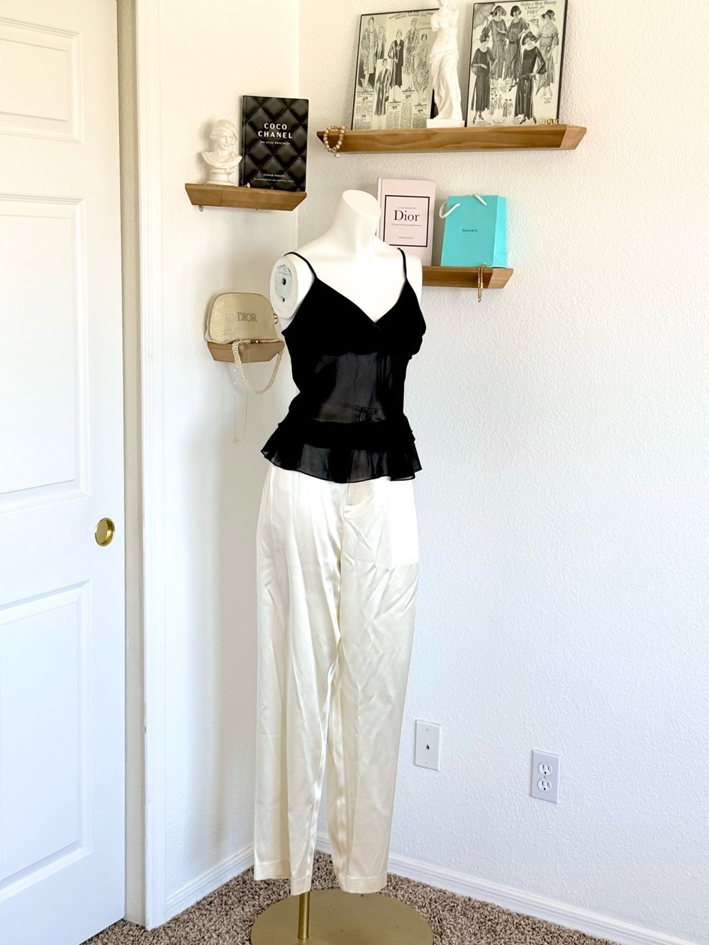 NWOT Vintage J. Peterman 100% Silk High-Waisted Pleated Trousers SIZE 14
